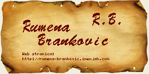 Rumena Branković vizit kartica